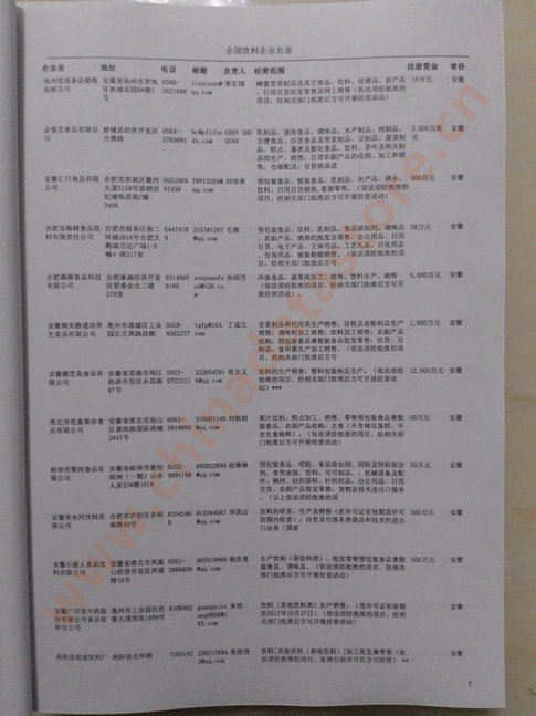 中国饮料企业黄页可开展精准营销，电话营销、邮件营销、传真营销等等多管齐下，圆您销售冠军梦